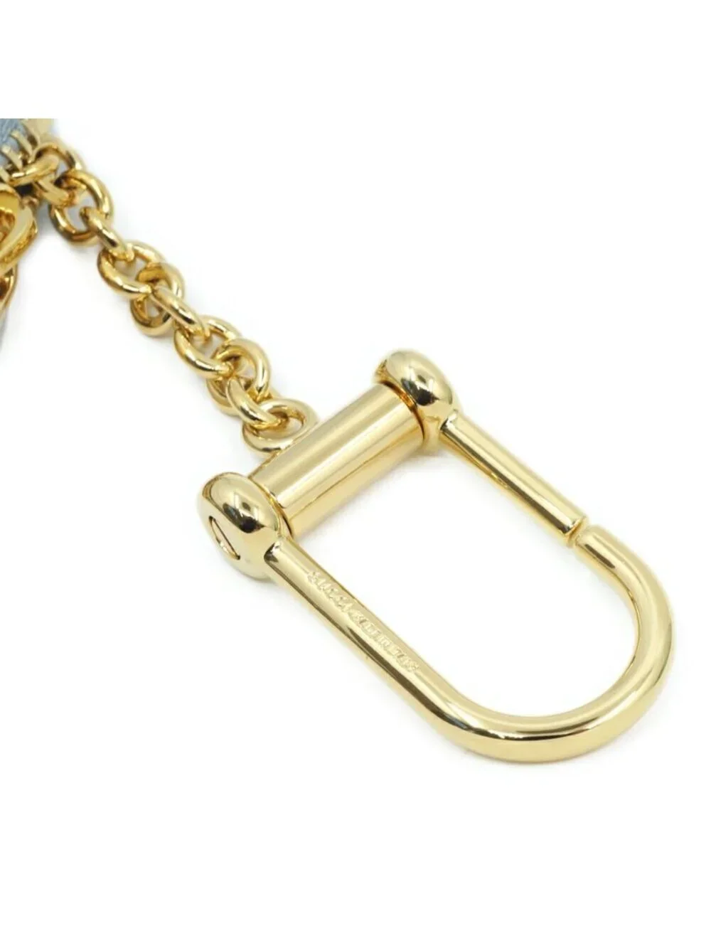 Gucci Coin Case Key Gray Gold Leather Logo Key